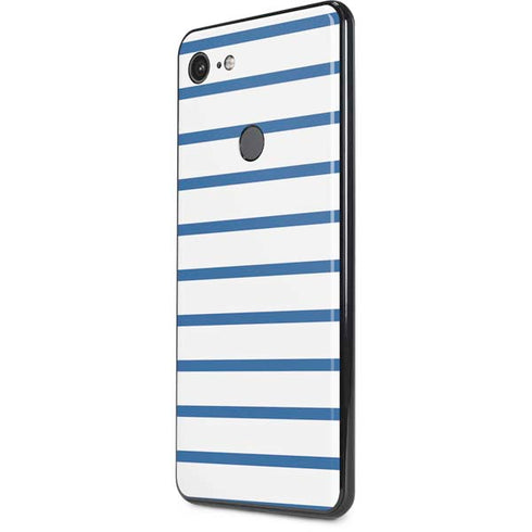 Blue and White Stripes Google Pixel 3 XL Skin